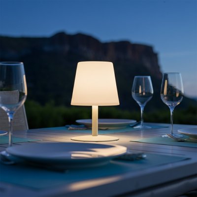 LUMISKY Lampe de table sans fil LED STANDY MINI Beige Acier H25CM - Beige