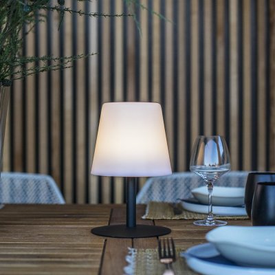 LUMISKY Lampe De Table Sans Fil Led Standy Mini Dark Noir Acier H25cm
