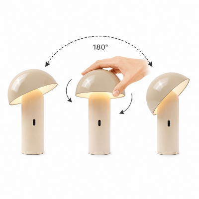 LUMISKY Lampe de table sans fil LED TOD WHITE Blanc M&eacute;tal H28CM