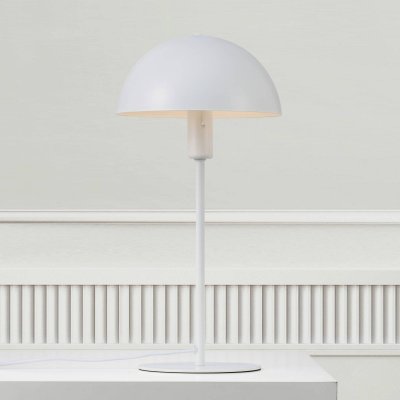 NORDLUX Lampe de table simple en m&eacute;tal blanc et abat-jour en forme de d&ocirc;me