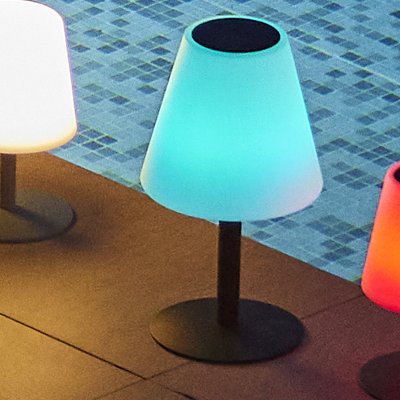 LUMISKY Lampe de table solaire standy mini solar rgb Blanc Acier H36cm - Blanc