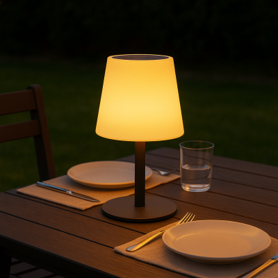 LUMISKY Lampe de table solaire STANDY TINY SOLAR Blanc Acier H25cm