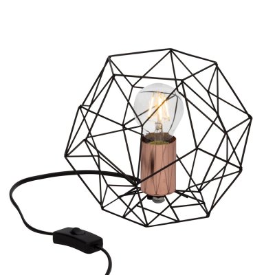 BRILLIANT Lampe e27 max 60W m&eacute;tal cuivre, noir,  Synergie