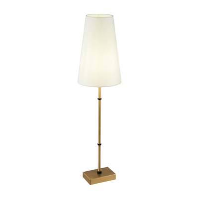 MAYTONI Lampe en m&eacute;tal laiton et abat-jour en tissu blanc Zaragoza - 