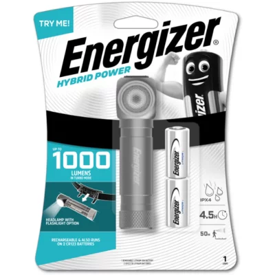 ENERGIZER Lampe frontale LED  Hybrid Power &agrave; pile(s) 400 lm E303633201