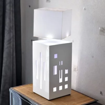 MAGNETICLAND Lampe led en l&eacute;vitation megapolite cityline blanche