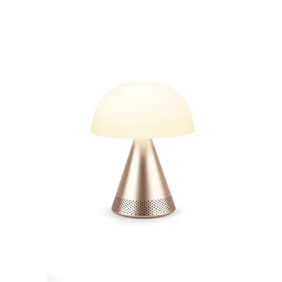 LEXON Lampe LED portable avec enceinte sans fil Bluetooth  Mina L Audio LH76MD Or