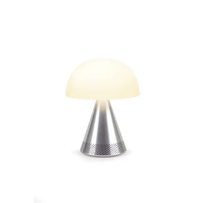 LEXON Lampe LED portable avec enceinte sans fil Bluetooth Mina L Audio LH76MAP Aluminium poli