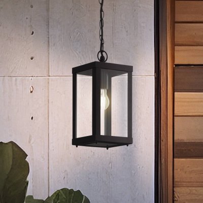 EGLO Lampe suspendue lanterne ext&eacute;rieure Alamonte 1 L15 cm IP44 - Noir