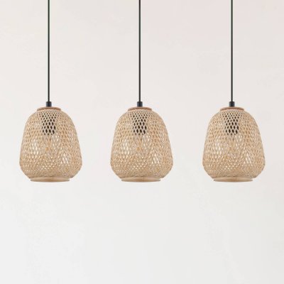 EGLO Lampe suspension Dembleby naturel l: 90 w: 20 h: 110cm dimmable