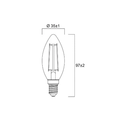 SYLVANIA Lampe TOLEDO Retro Flamme  827 2700 K 0029373