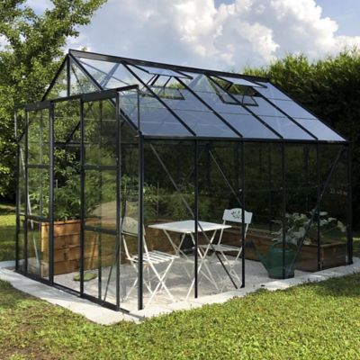 LAMS  Serre en Verre tremp&eacute; Uranus - 8.10 m&sup2;, Couleur Anthracite