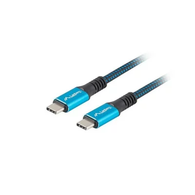 LANBERG  - usb-c 4.0 cable male/male 0.5m 100w 8k 30hz black/blue
