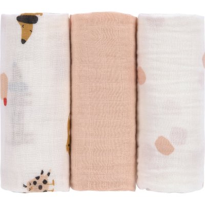LASSIG Lange mousseline m little mateys orange &eacute;pic&eacute;, 3 pcs ass., 60 x 60 cm