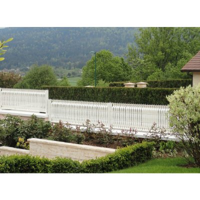 JARDILINE Lani&egrave;re PVC pour palissade largeur 43 mm x 60 m+100 clips- Blanc -