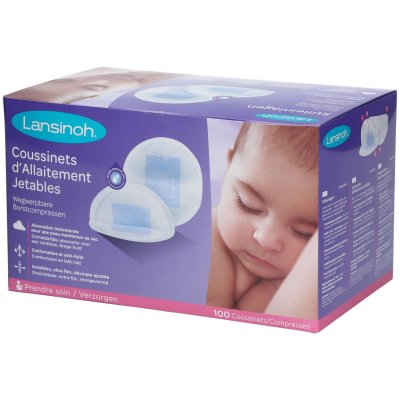 LANSINOH  100 Coussinets d'Allaitement Jetables - Bo&icirc;te 100 coussinets