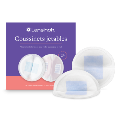 LANSINOH  Coussinets d'Allaitement Jetables - Boite de 24