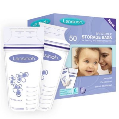 LANSINOH  Sachets de conservation du lait maternel 50 pcs 180 ml 40055