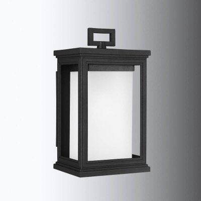FEISS Lanterne Rosco, 29.3 cm, noire, verre opale, IP44