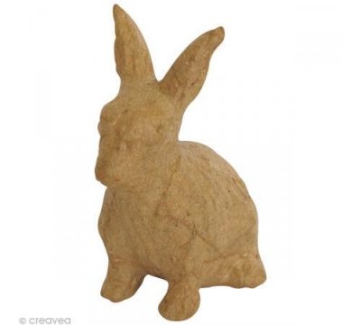 DéCOPATCH Lapin assis 11 cm en papier m&acirc;ch&eacute; - D&eacute;copatch - couleur variant