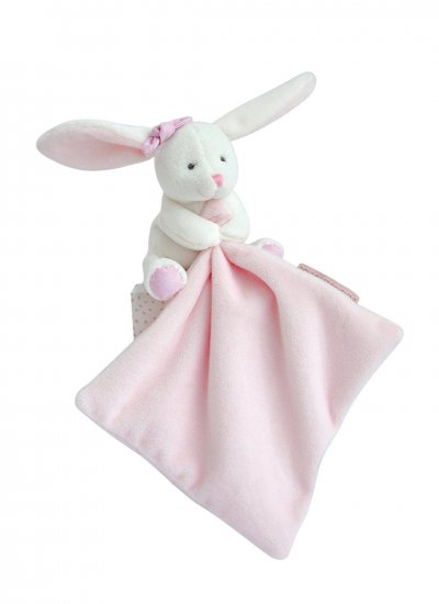 DOUDOU ET COMPAGNIE Lapin Mouchoir Rose Multicolore 