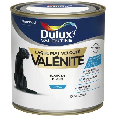 DULUX VALENTINE Laque Valenite Mat Blanc de Blanc Pot 0.5L