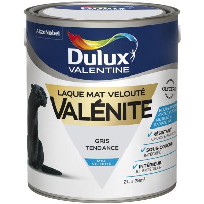 DULUX VALENTINE Laque Valenite - Multi-supports - Mat Veloute - Gris tendance - 2L