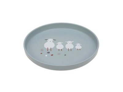 LASSIG  - Assiette Tiny Farmer Mouton et Oie bleu - bleu