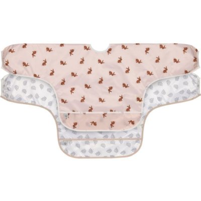LASSIG L&auml;ssig Bavoir b&eacute;b&eacute; manches r&eacute;ceptacle Little Forest lapin lot de 2