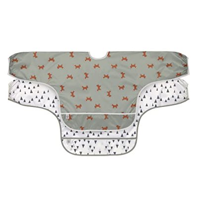 LASSIG L&auml;ssig Bavoir b&eacute;b&eacute; manches r&eacute;ceptacle Little Forest renard lot de 2