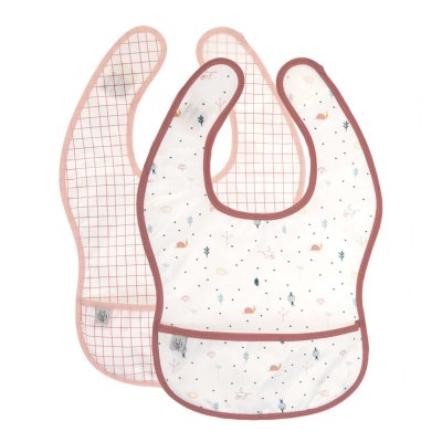 LASSIG  - lot de 2 bavoirs avec poche garden exlorer filles