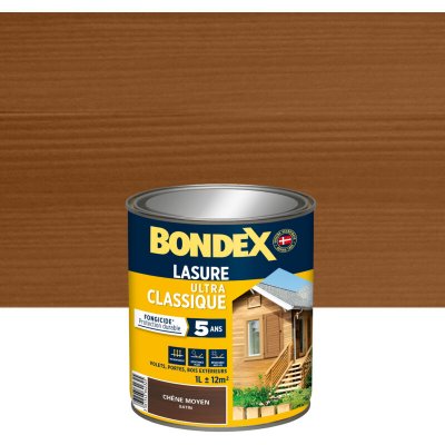 BONDEX Lasure satin&eacute;e ultra classique 5 ans  - Ch&ecirc;ne moyen - Bidon 1 l