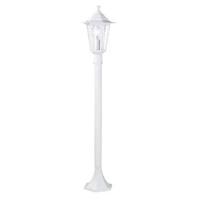 EGLO LATERNA-Borne d'ext&eacute;rieur M&eacute;tal & Verre H100cm Blanc 