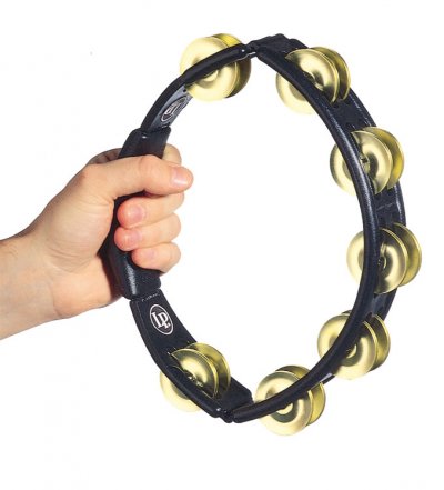 LATIN PERCUSSION  LP170 Cyclops Tambourinee en brass jingles Noir