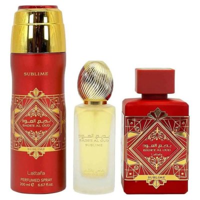 Lattafa Badee Al Oud Sublime coffret cadeau mixte 3 pcs
