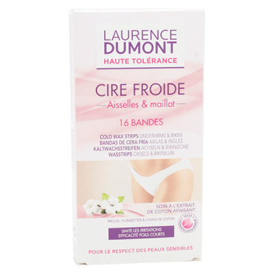 LAURENCE DUMONT  - 16 Bandes de Cire Froide - Id&eacute;al pour les peaux sensibles Aisselles&Maillot 16 un