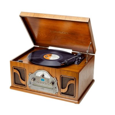LAUSON  ivx22 tocadiscos cl&aacute;sico de madera cd radio grabaci&oacute;n digital mp3 bluetooth vinilo