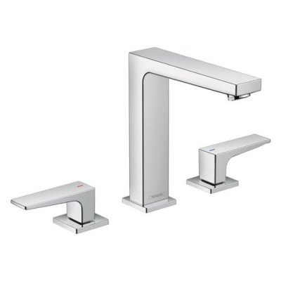 HANSGROHE Lavabo metropol 160 3 trous poign&eacute;es manettes, bonde push-open chrom&eacute;