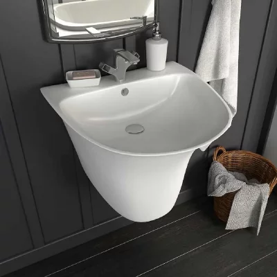 Lavabo mural C&eacute;ramique Blanc 470 x 450 x 370 mm
