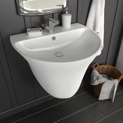 Lavabo mural C&eacute;ramique Blanc 560 x 480 x 420 mm
