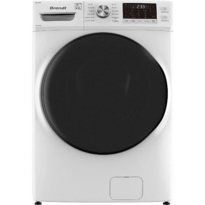 BRANDT Lave-linge hublot  WFB218QW - 18 kg - Induction - L70cm - 1000 trs/min - Blanc