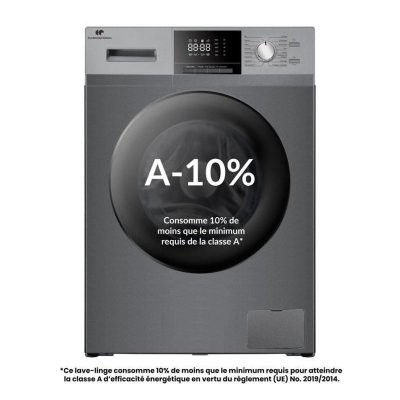 CONTINENTAL EDISON Lave-linge hublot - CELL8140IS1 - 8kg - Moteur induction - 60 cm - 1400 trs/min - Silver