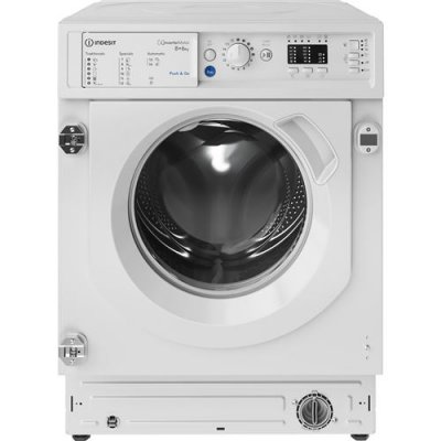 INDESIT Lave linge sechant encastrable BIWDIL861485EU, Lavage 8kgs, S&eacute;chage 6kgs