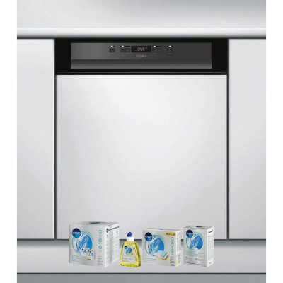 WHIRLPOOL Lave-vaisselle int&eacute;grable encastrable bandeau noir 44db 14 converts 60cm natural dry