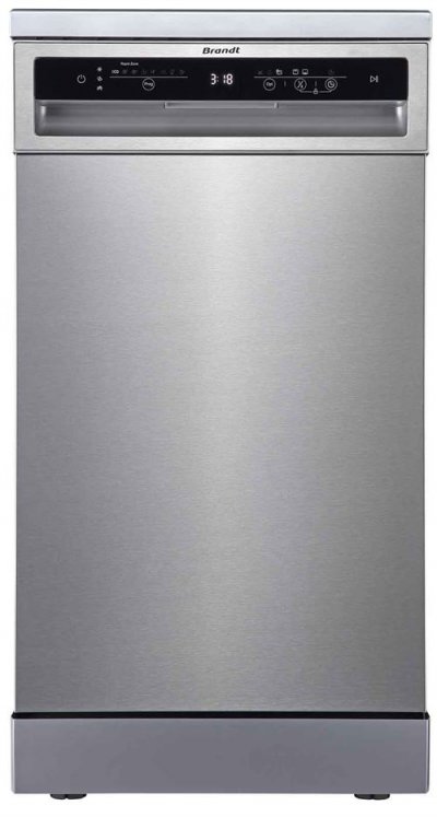 BRANDT Lave-vaisselle pose libre  BDF024DX - 10 couverts - L45cm - 44 dBA - Inox