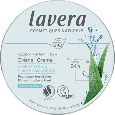 LAVERA  - Cr&egrave;me hydratante peaux tr&egrave;s s&egrave;ches - Basis Sensitiv - 150 ml