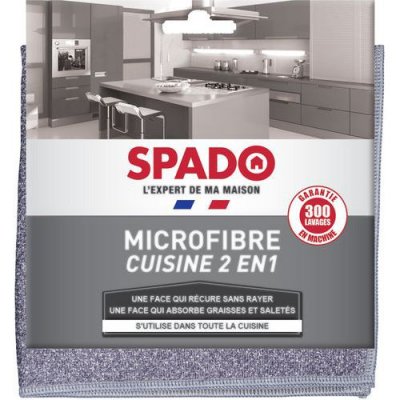 SPADO Lavette microfibre 2 en 1 sp&eacute;cial cuisine