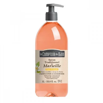 LE COMPTOIR DU BAIN  Savon Traditionnel De Marseille Fleur D'Oranger 1L
