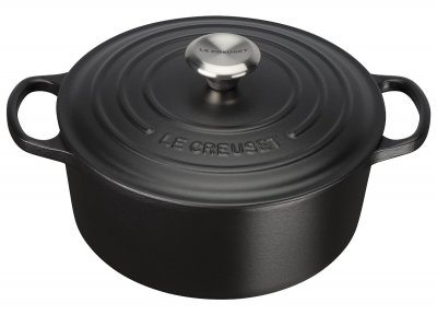 LE CREUSET  Cocotte Signature Ronde En Fonte &Eacute;maill&eacute;e, 24cm, Noir