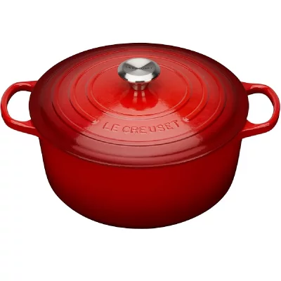 LE CREUSET  Cocotte Signature Ronde En Fonte &Eacute;maill&eacute;e, 28cm, Cerise